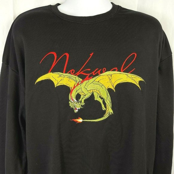 Nokwal Dragon Embroidered Crew Sweatshirt Oversized S 49 x 28 Collection 6 2019 - Picture 1 of 6